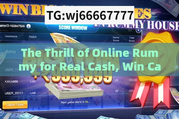 The Thrill of Online Rummy for Real Cash, Win Cash with Online Rummy Game Mastery